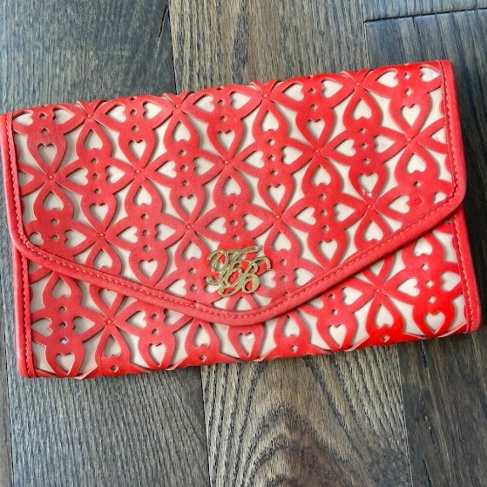 Ted Baker London Clutch Dark Orange/Beige Patterned